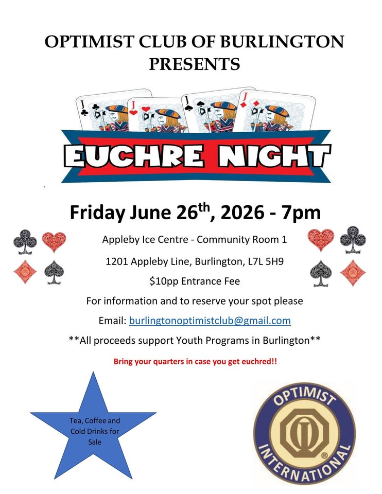 Euchre Night - Optimist Club of Burlington