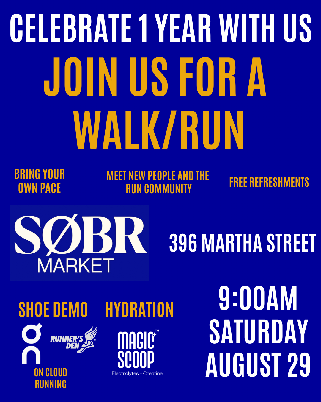 1 Year Anniversary Walk/Run Social SOBR MARKET