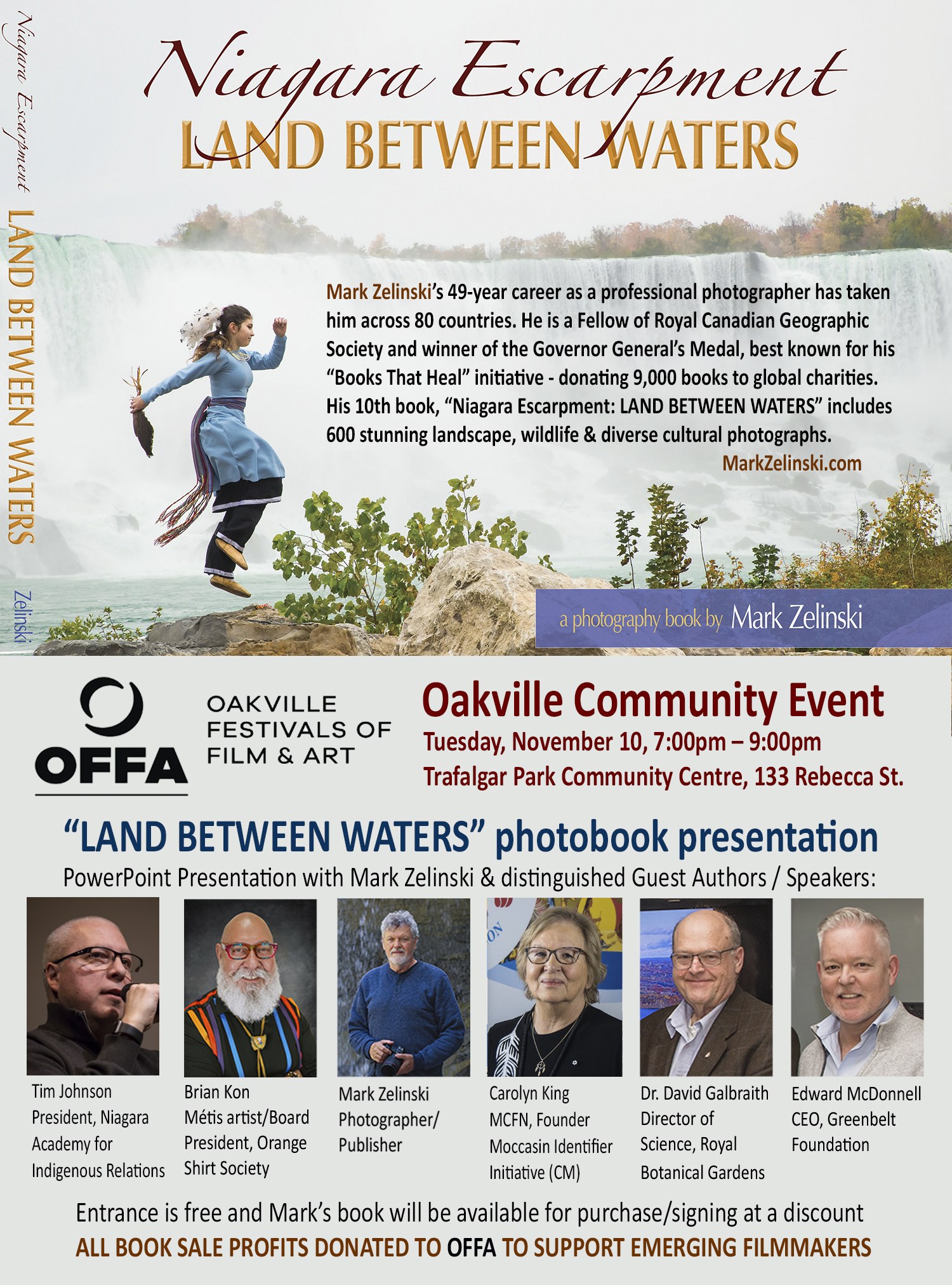 "LAND BETWEEN WATERS” Oakville Festivals of Film & Art Photobook Presentation w Distinguished Guest Authors