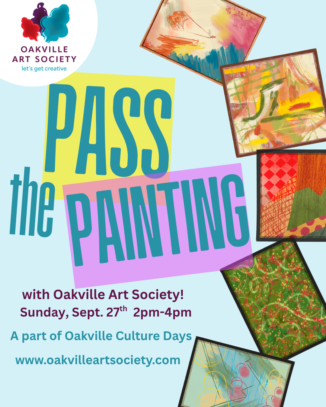 Oakville Art Society x Culture Days Pass the Painting Family Event